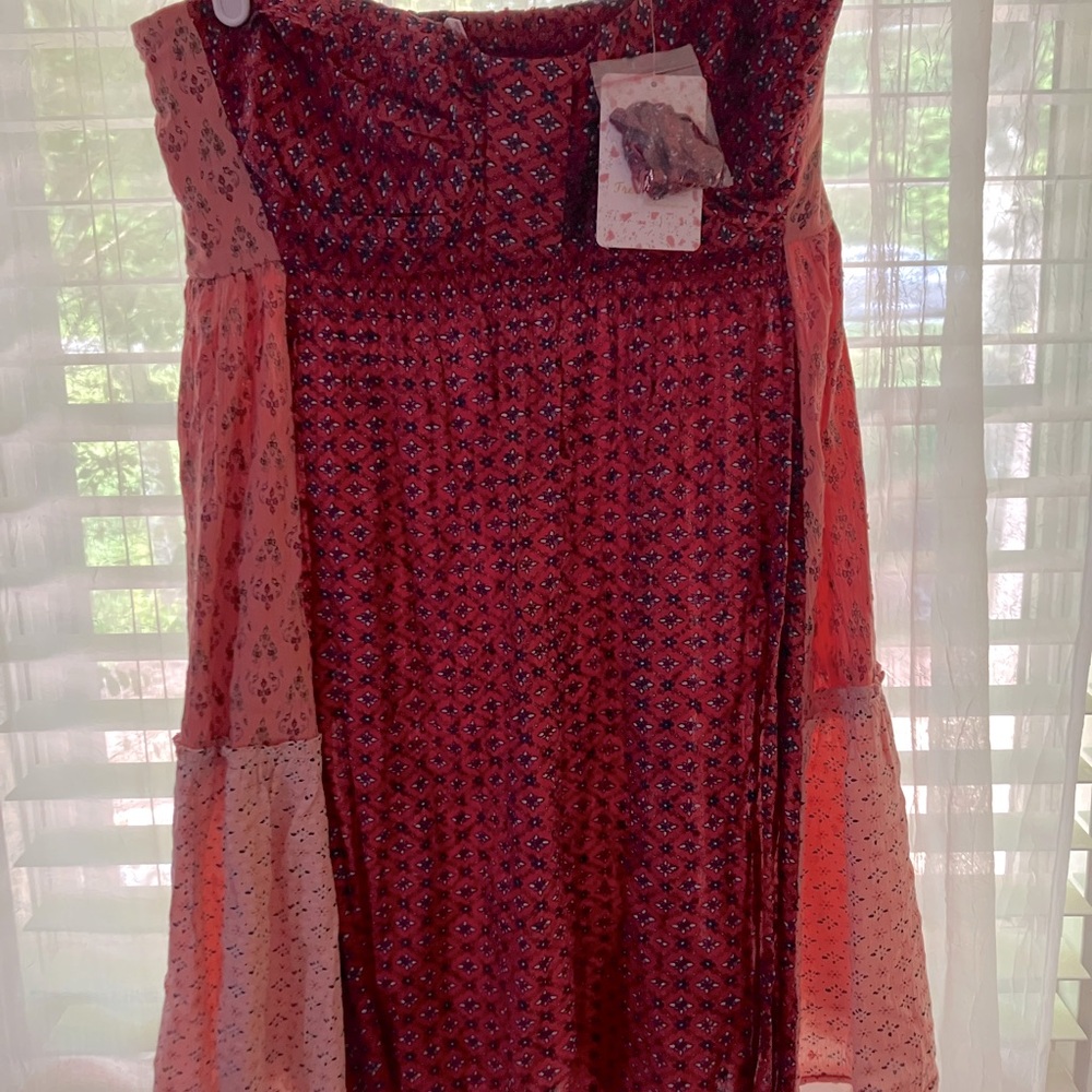 Free People NWT floral patchwork dress/tunic.
